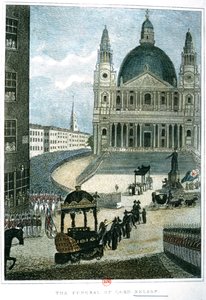 An Exact Representation of the Grand Funeral Car that Carried the Body of Lord Nelson from The Admiralty to St. Paul